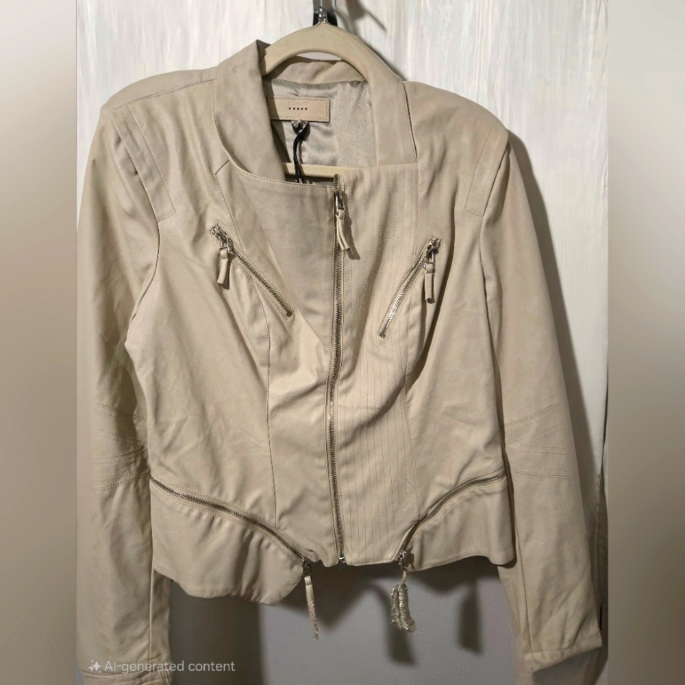 BlankNYC Large Cream Faux Women's Jacket